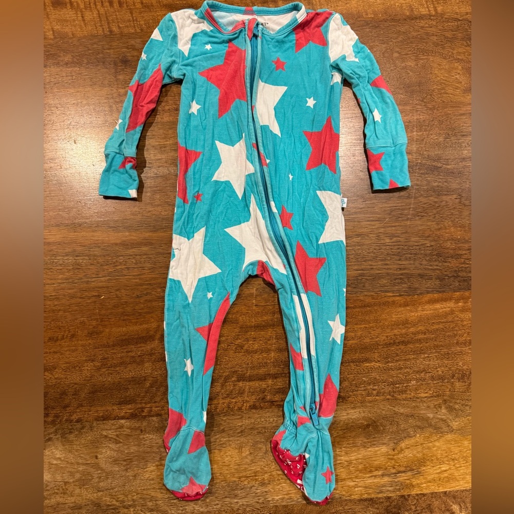 Posh peanut Star print One Piece footie Pajama bamboo